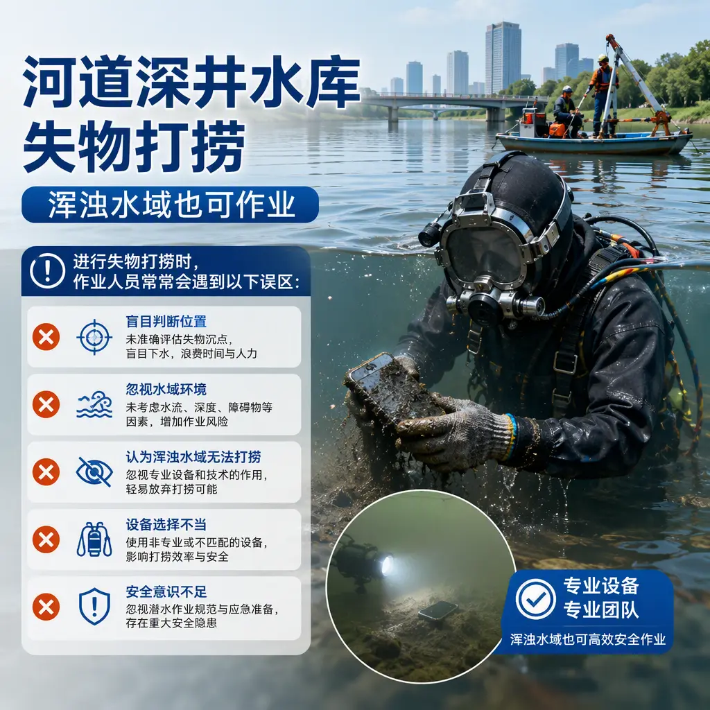 河道深井水库失物打捞，浑浊水域也可作业容县