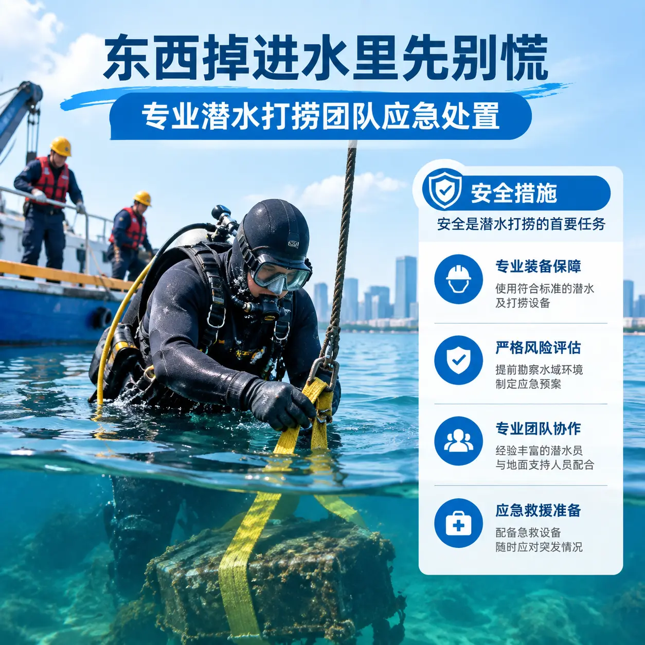 容县东西掉进水里先别慌，专业潜水打捞团队应急处置
