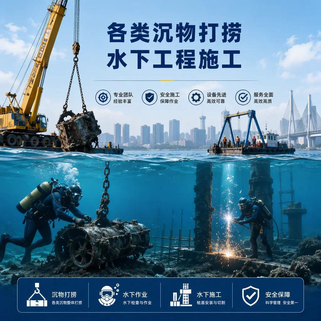 容县各类沉物打捞，水下工程施工