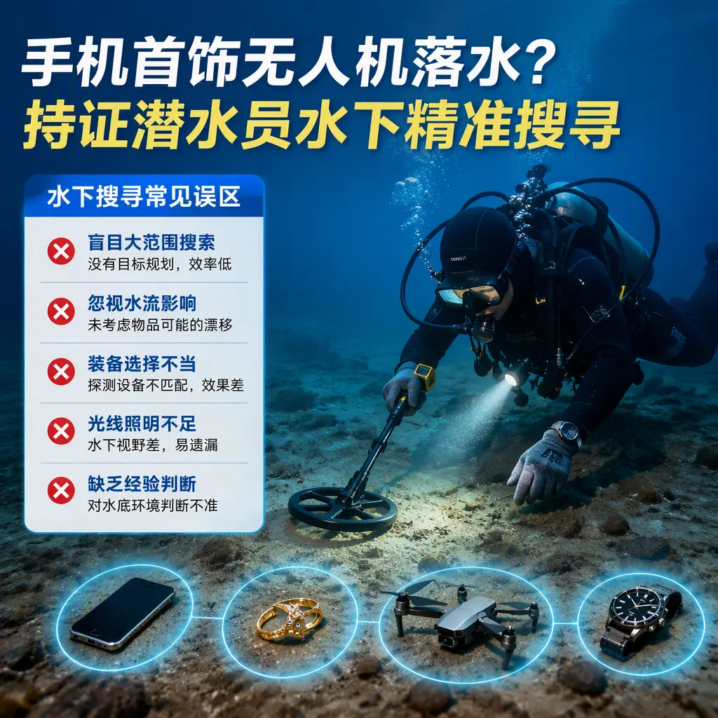 手机首饰无人机落水？容县持证潜水员水下精准搜寻